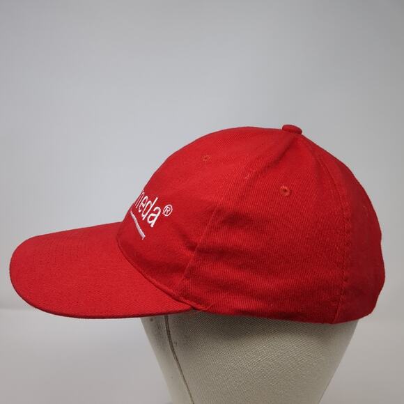 Bimeda Slideback Baseball Cap Red One Size Adjustable Embroidered Vented Holes - Picture 3 of 8